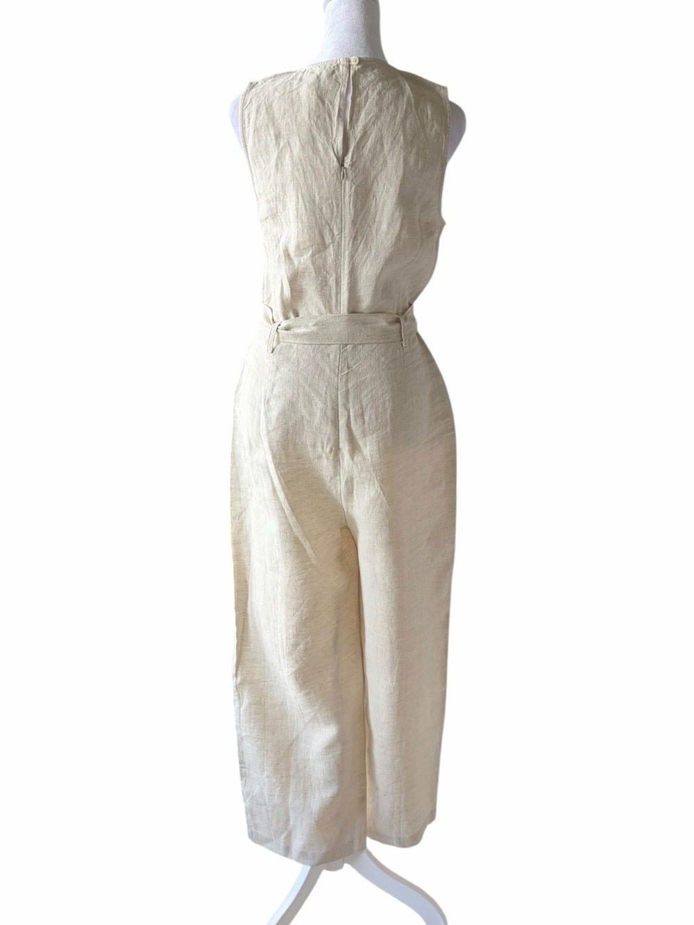 Reformation Naomi Linen Sleeveless Wide-Leg Jumpsuit - Natural - Picture 6 of 9